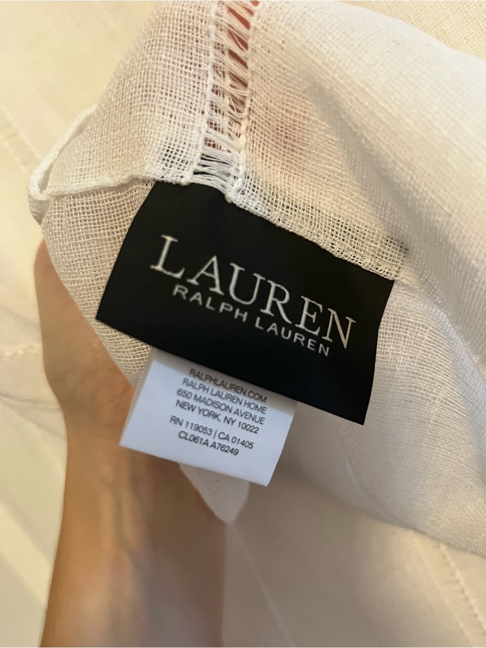 2 Lauren Ralph Lauren White Sheer Linen Curtains 54” x 96”
